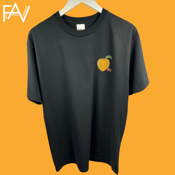 Peach - Black Heavyweight T-Shirt