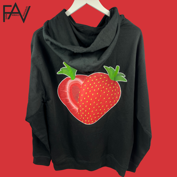 Strawberry - Black Mid-Weight Hoodie