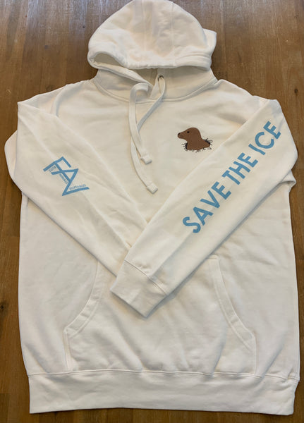 Save The Ice - White Mid-Weight Hoodie