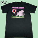 Octopus - Black Organic Heavyweight T-Shirt