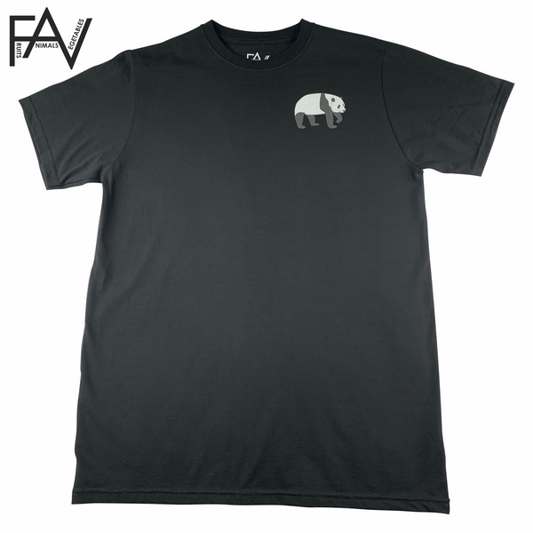 Panda - Black Organic Heavyweight T-Shirt